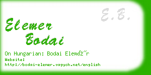 elemer bodai business card